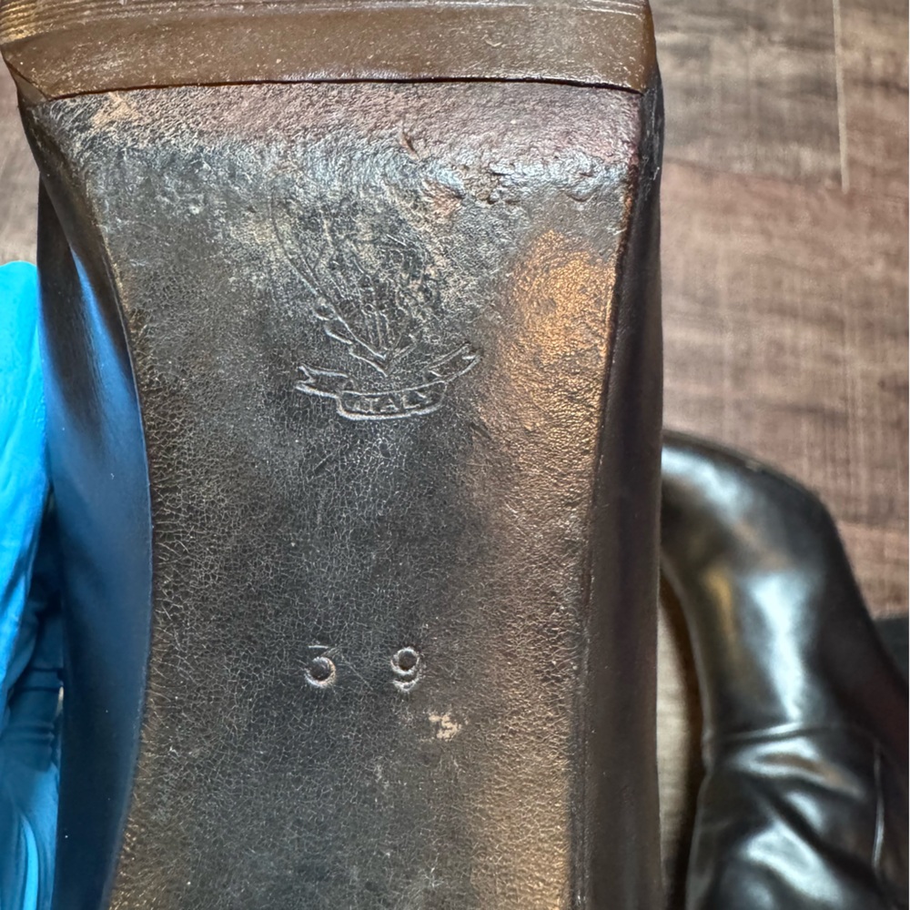 Vintage Gucci Black Leather Heeled Riding Boots - Picture 6 of 15